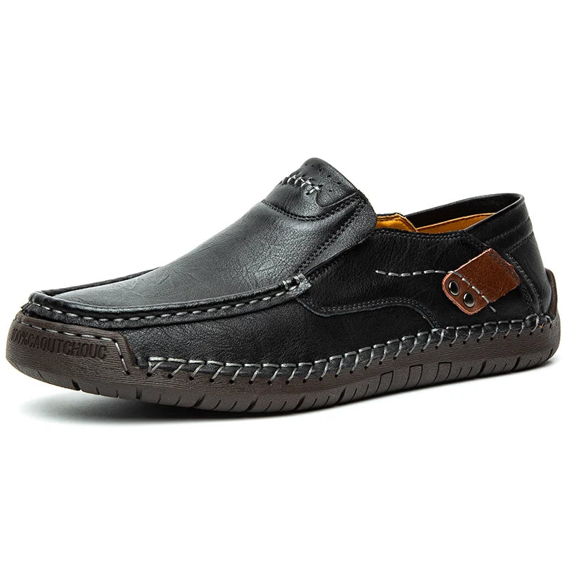 Mocassin orthopédique homme souple et marche confort noir
