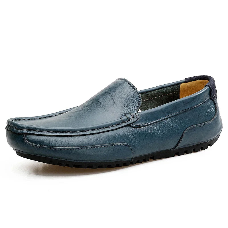 Mocassin orthopédique homme style habillé moderne bleu