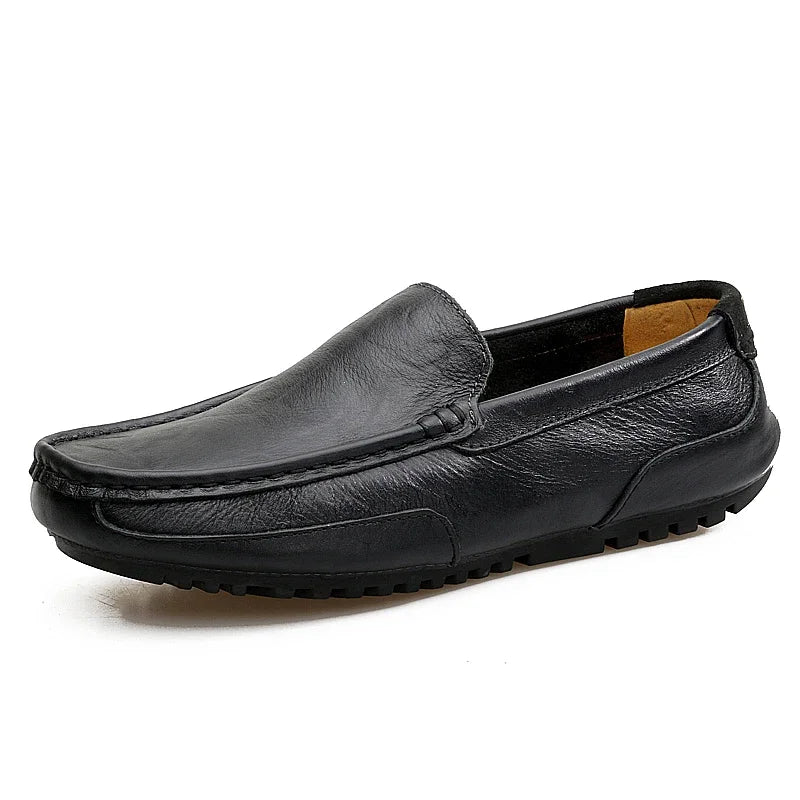 Mocassin orthopédique homme style habillé moderne noir