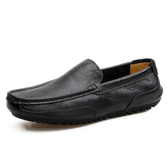 Mocassin orthopédique homme style habillé moderne noir