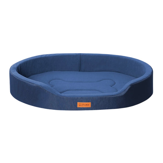 Panier orthopédique chien forme sofa avec coussin intégré bleu
