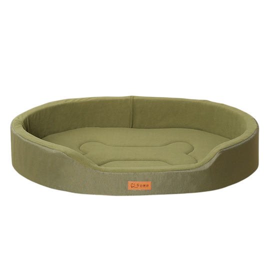 Panier orthopédique chien forme sofa avec coussin intégré kaki