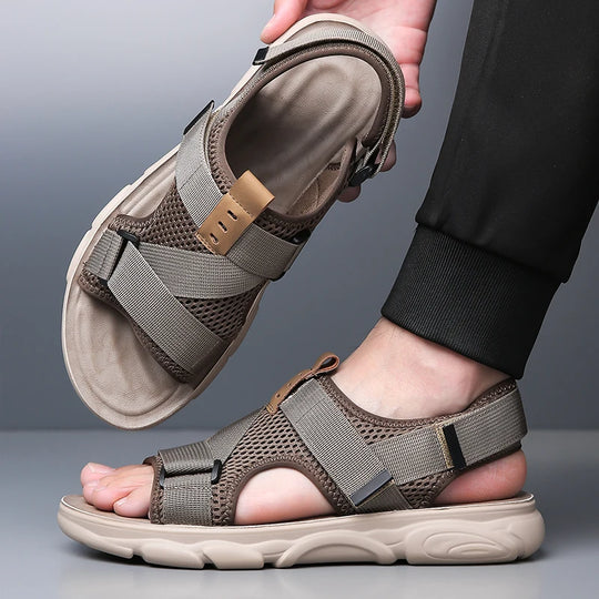 Sandale orthopédique homme à maintien croisé