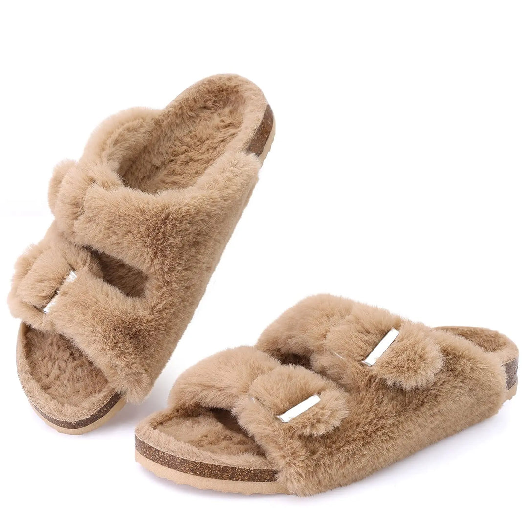 Chausson orthopédique femme en fausse fourrure