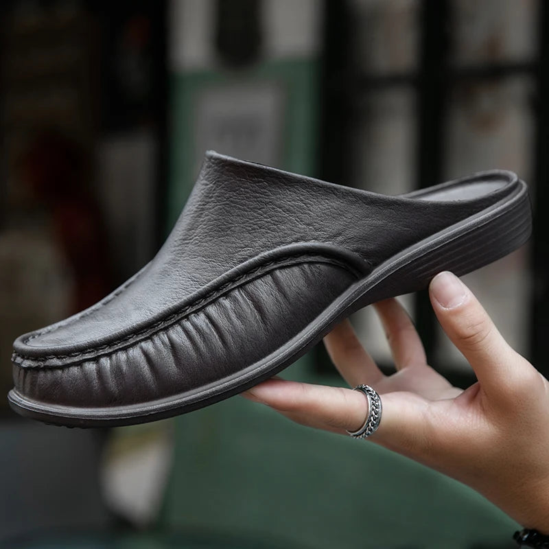Sabot orthopédique homme en similicuir souple