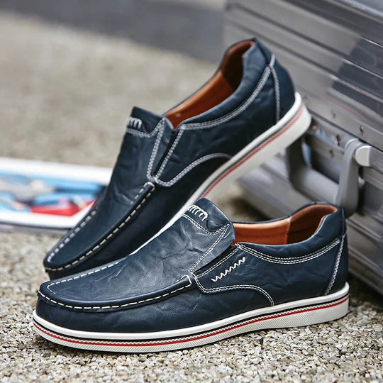 Mocassin orthopédique homme couture contrastée