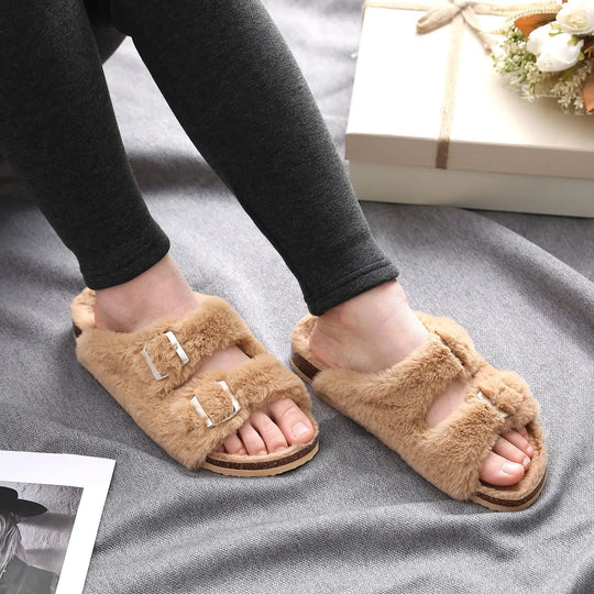 Chausson orthopédique femme en fausse fourrure
