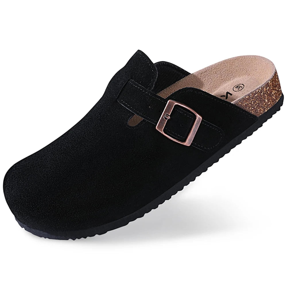 Sabot orthopédique femme en suédine avec boucle