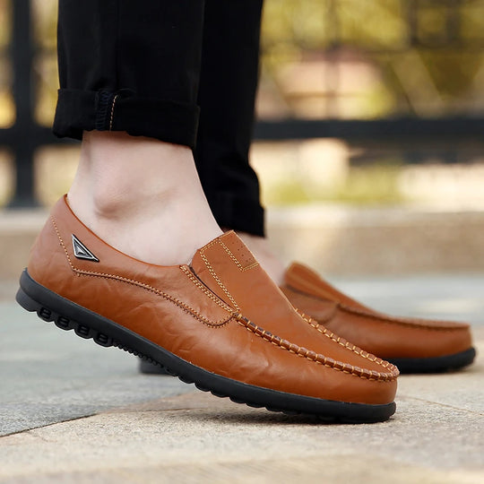 Mocassin orthopédique homme cuir souple à enfiler