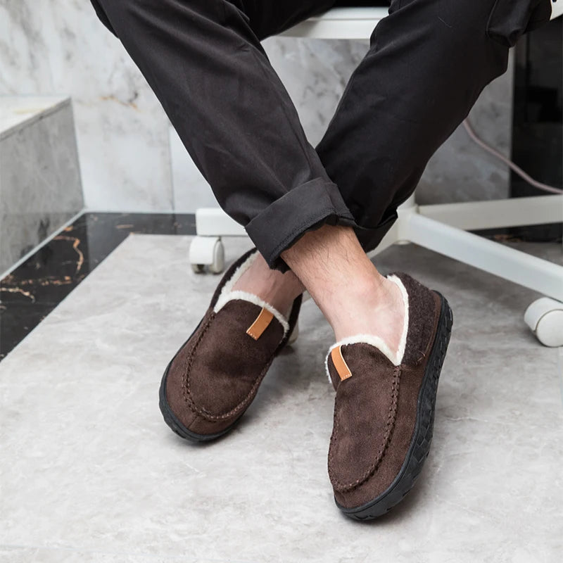 Chausson orthopédique homme style mocassin fourré
