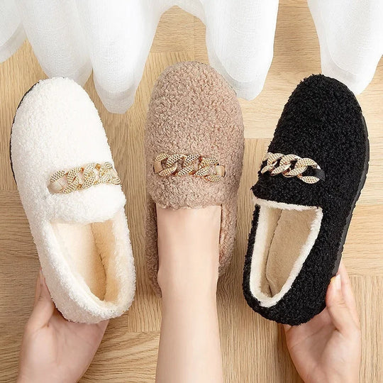 Chausson orthopédique femme avec boucle décorative