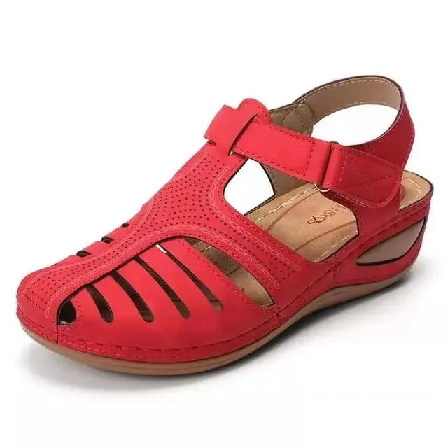 Sandale orthopédique femme confort à talon compensé