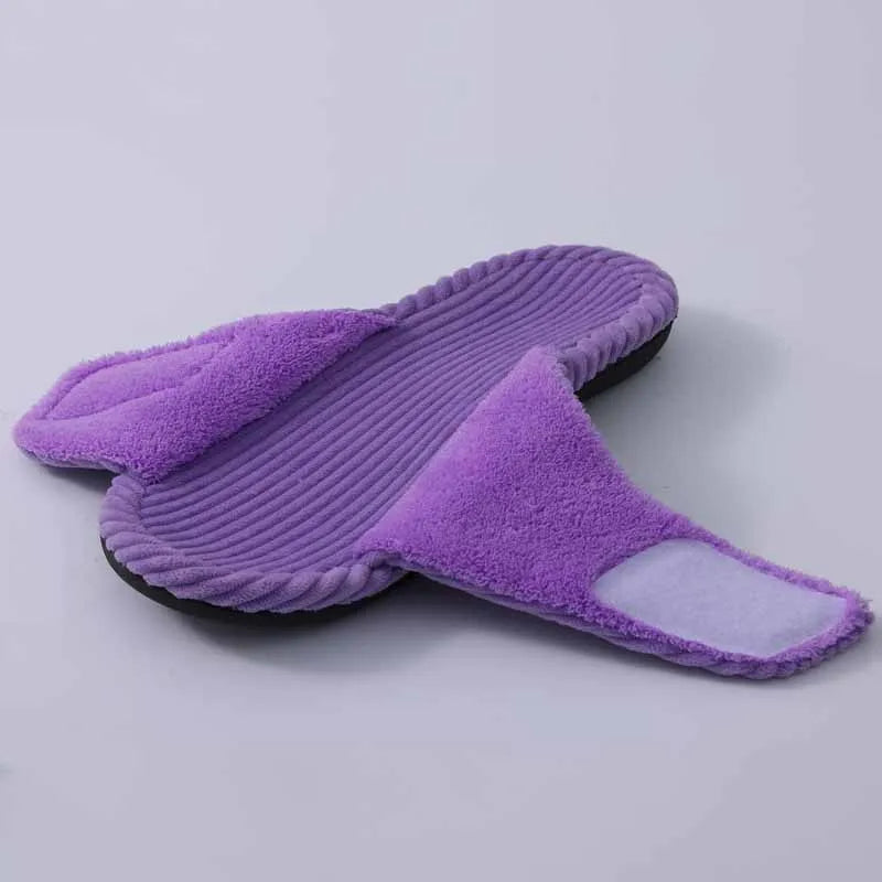 Chausson orthopédique femme côtelé à semelle souple