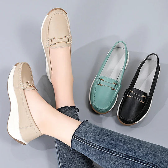 Mocassin orthopédique femme à semelle compensée