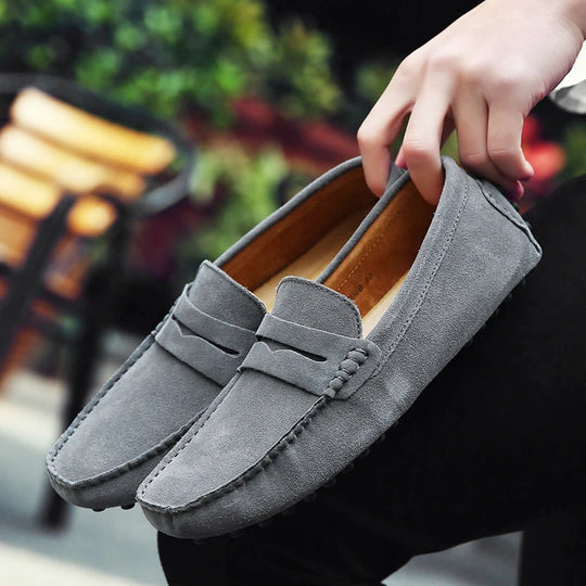 Mocassin orthopédique homme suède souple et casual