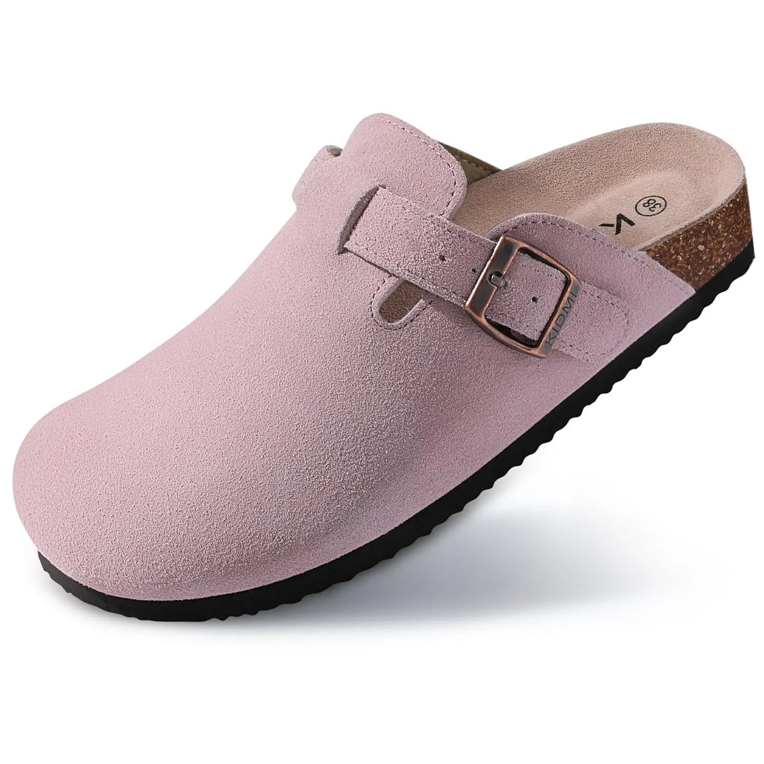 Sabot orthopédique femme en suédine avec boucle