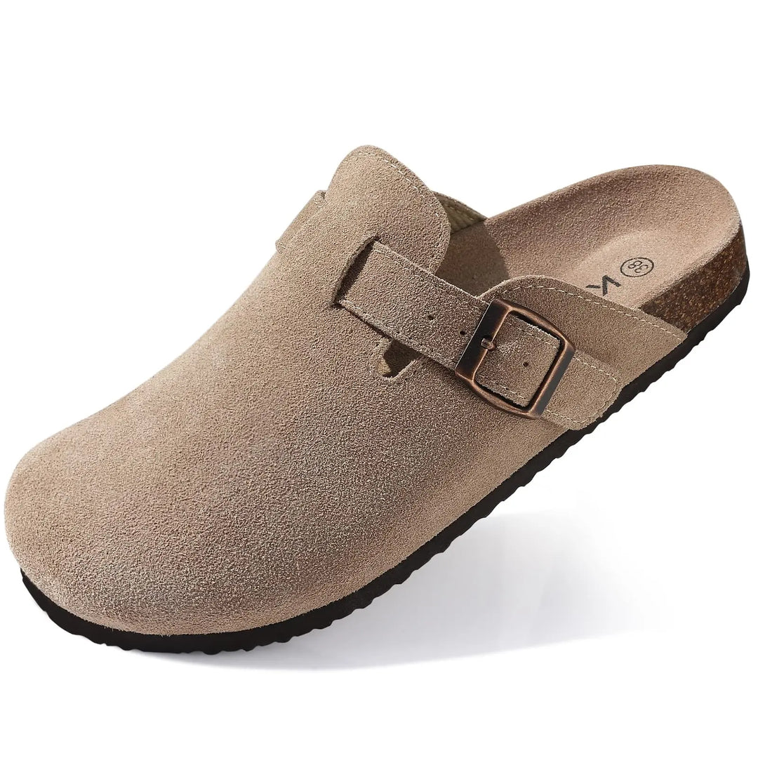 Sabot orthopédique femme en suédine avec boucle