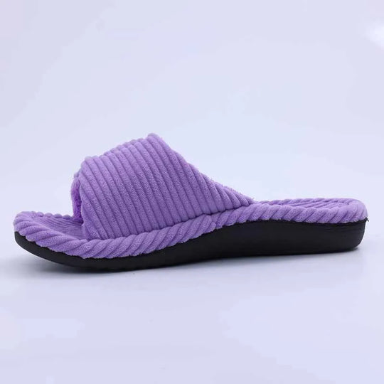 Chausson orthopédique femme côtelé à semelle souple