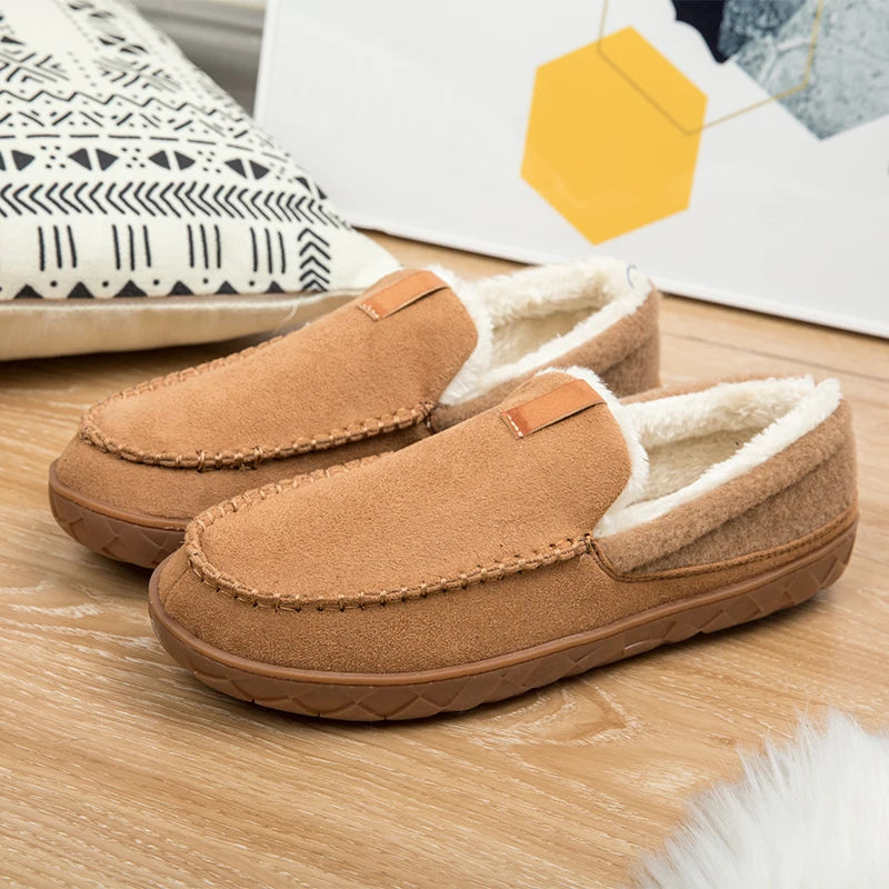Chausson orthopédique homme style mocassin fourré