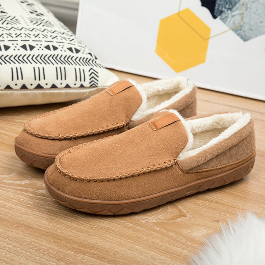 Chausson orthopédique homme style mocassin fourré