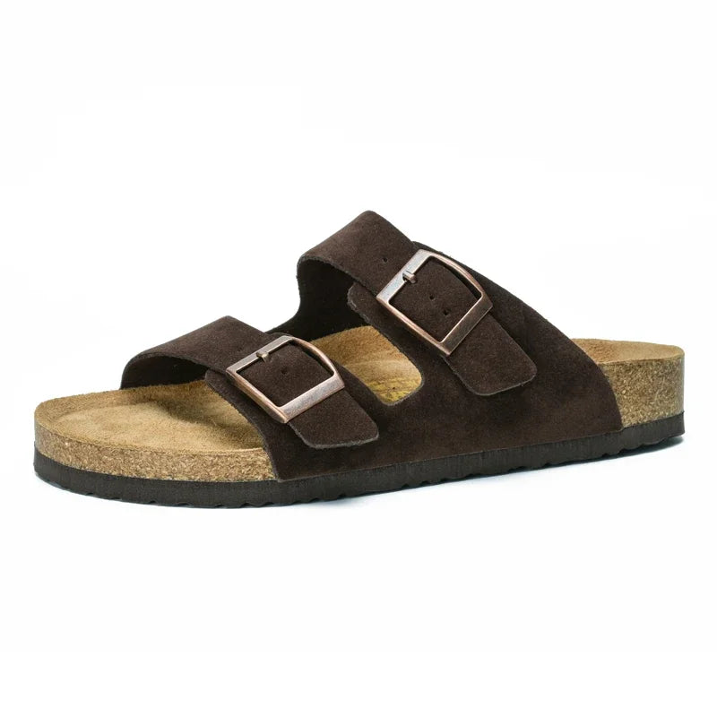 Claquette orthopédique homme double bride en liège