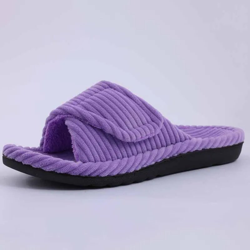 Chausson orthopédique femme côtelé à semelle souple