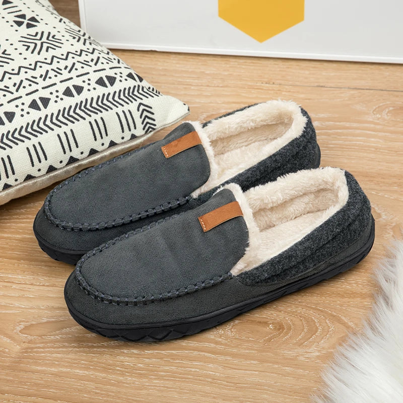 Chausson orthopédique homme style mocassin fourré