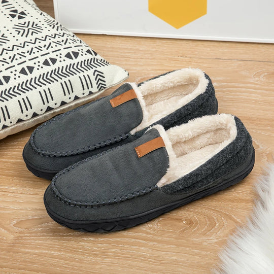 Chausson orthopédique homme style mocassin fourré