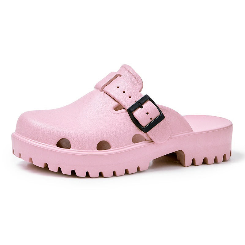 Sabot orthopédique femme avec bride réglable et crampons rose