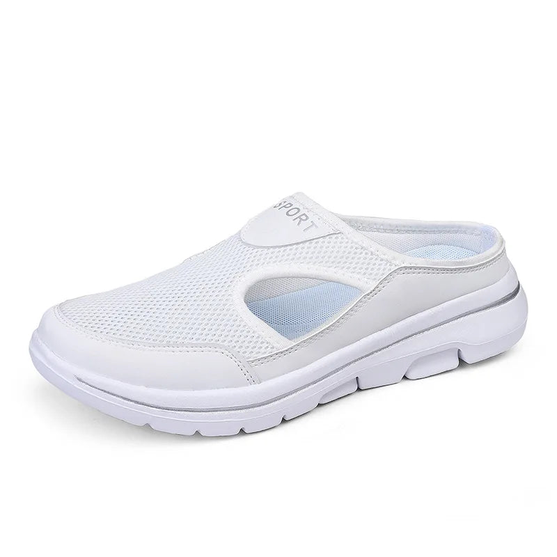 Sabot orthopédique femme en maille ultra légère blanche