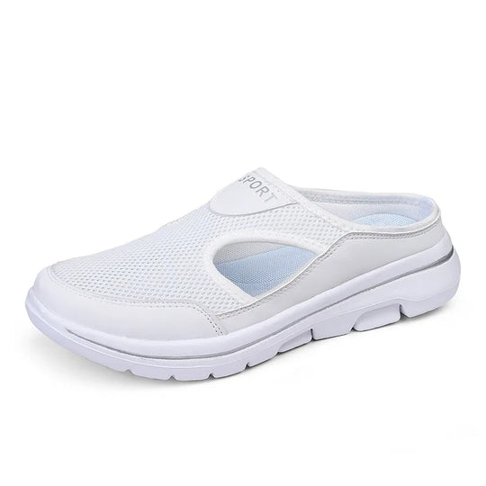 Sabot orthopédique femme en maille ultra légère blanche