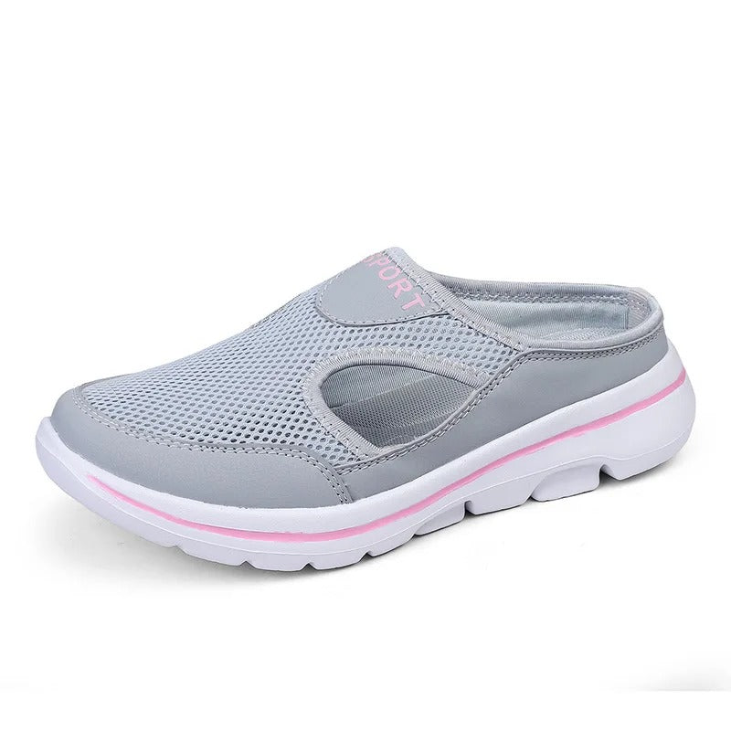 Sabot orthopédique femme en maille ultra légère gris