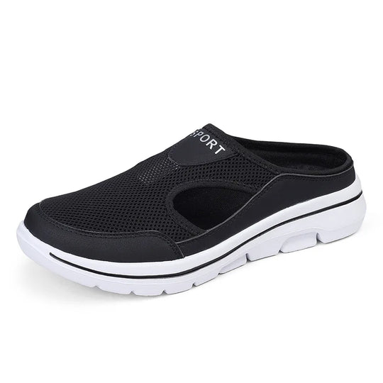 Sabot orthopédique femme en maille ultra légère noire