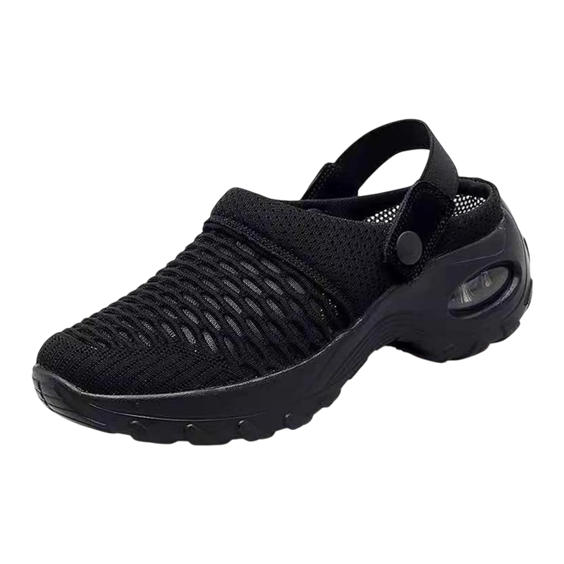 Sabot orthopédique femme maille à semelle amortissante noir