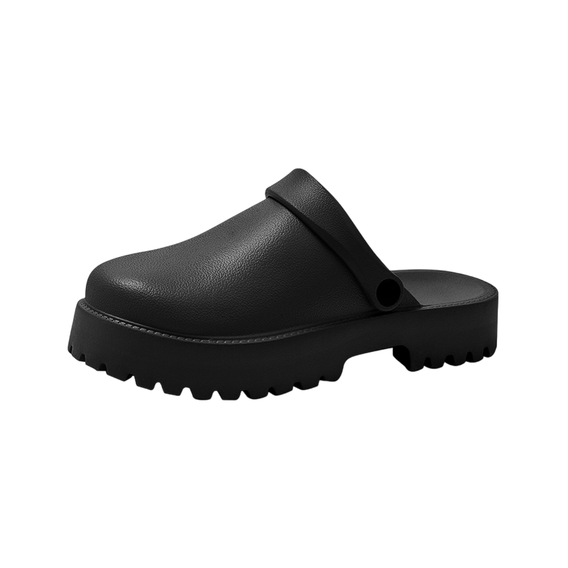 Sabot orthopédique femme à plateforme antidérapante noir