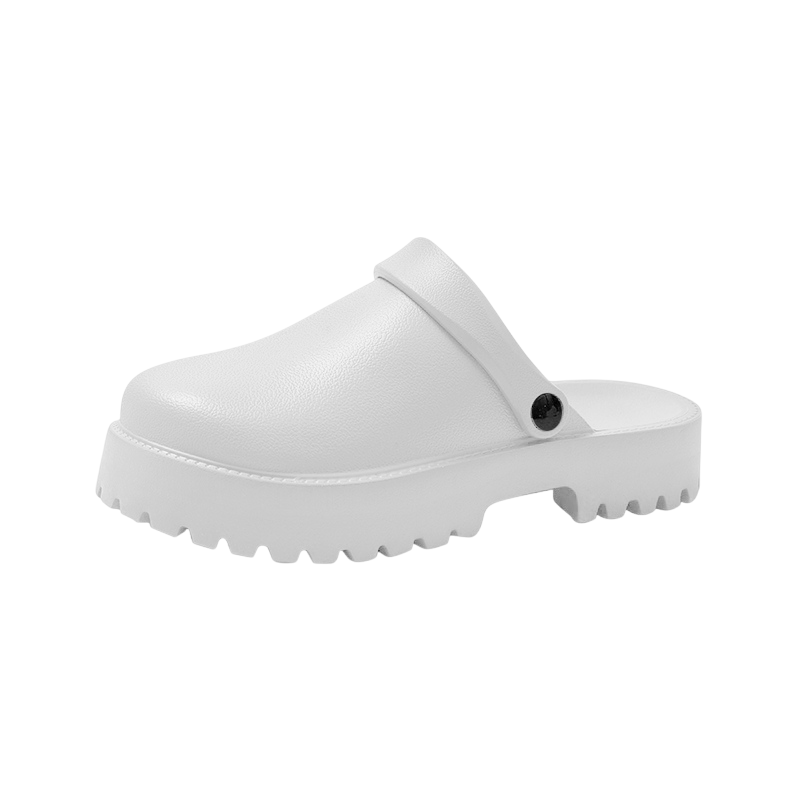 Sabot orthopédique femme à plateforme antidérapante blanc