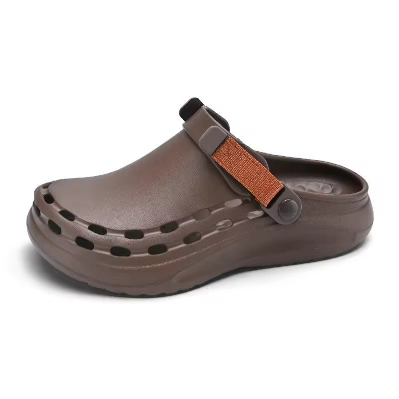 Sabot orthopédique homme EVA à bride ajustable marron