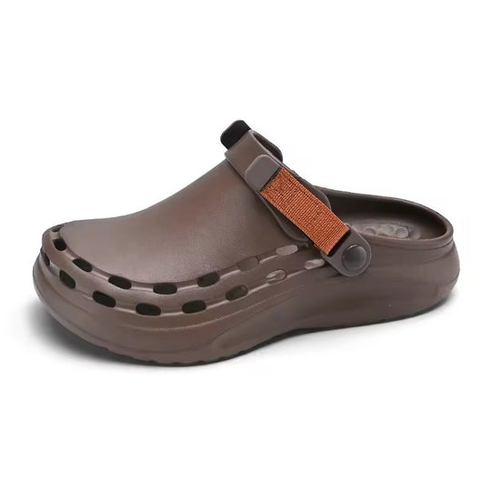 Sabot orthopédique homme EVA à bride ajustable marron