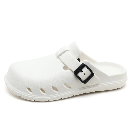 Sabot orthopédique homme à boucle réglable blanc