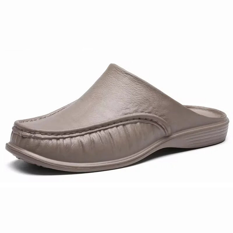 Sabot orthopédique homme en cuir souple beige