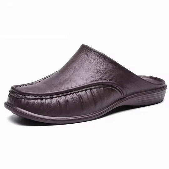 Sabot orthopédique homme en cuir souple marron