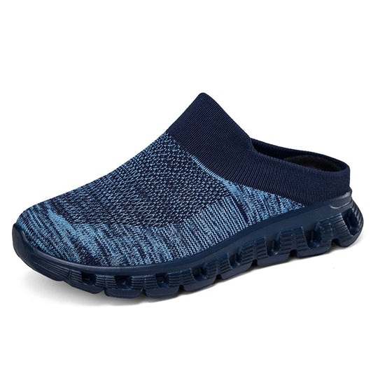 Sabot orthopédique homme en maille stretch bleu