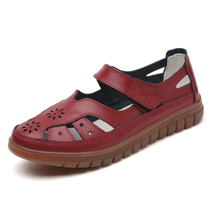 Sandale orthopédique femme confort quotidien rouge