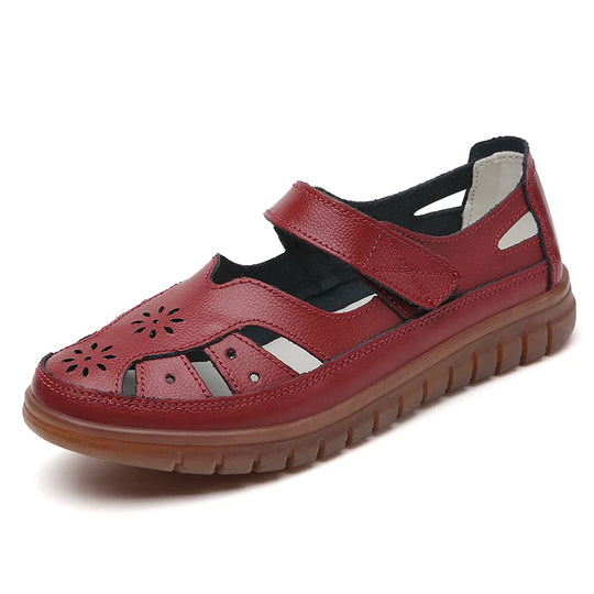 Sandale orthopédique femme confort quotidien rouge