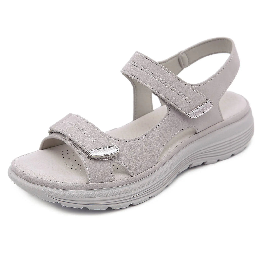 Sandale orthopédique femme à large ouverture gris