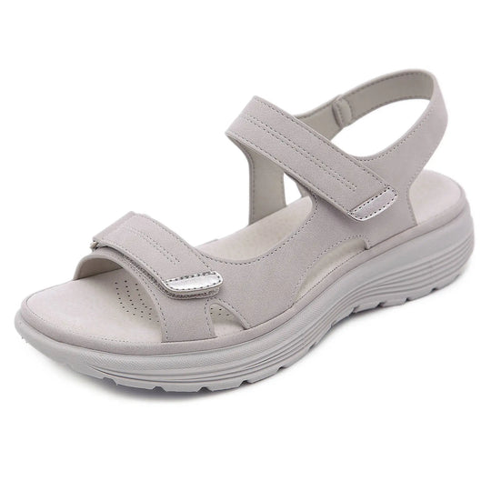 Sandale orthopédique femme à large ouverture gris
