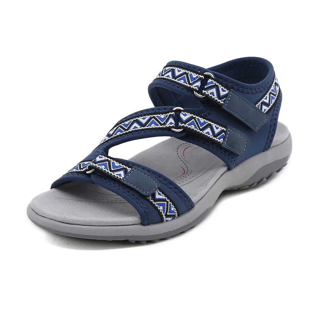 Sandale orthopédique femme marche tout terrain bleu