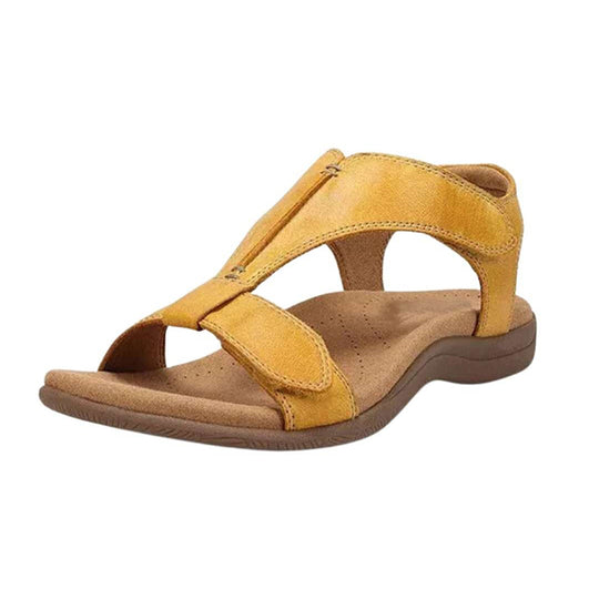 Sandale orthopédique femme minimaliste ouverte jaune
