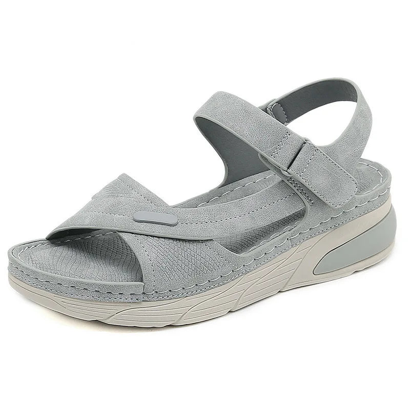 Sandale orthopédique femme soutien plantaire gris