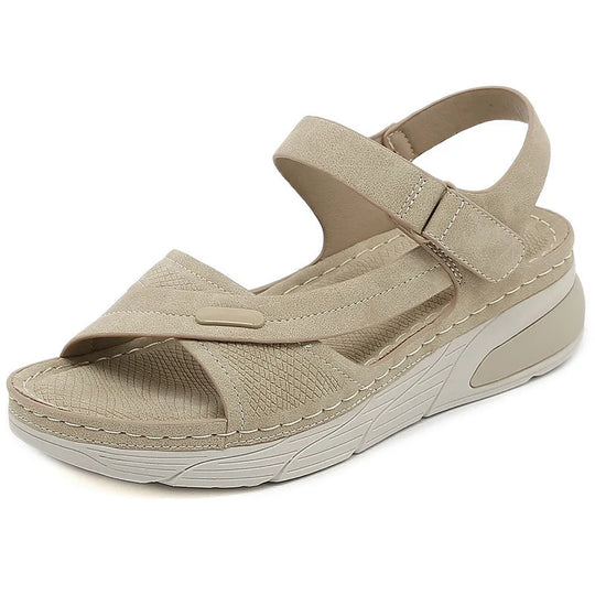 Sandale orthopédique femme soutien plantaire beige